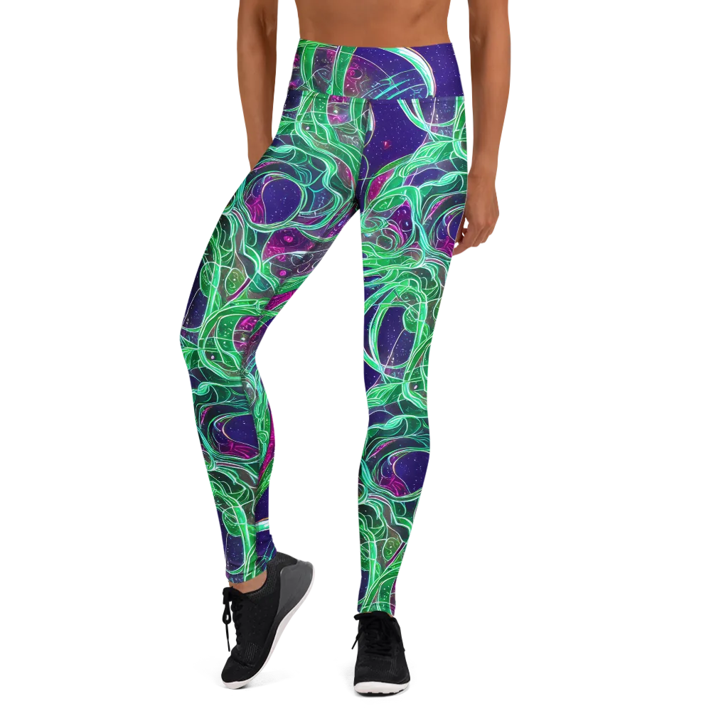 Emerald Starflow on Yoga Leggings — Front