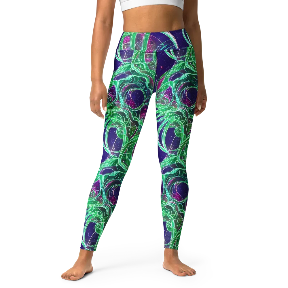 Emerald Starflow on Yoga Leggings — Front