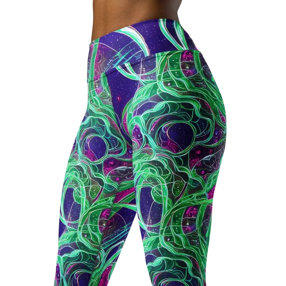 Emerald Starflow on Yoga Leggings — Left Front