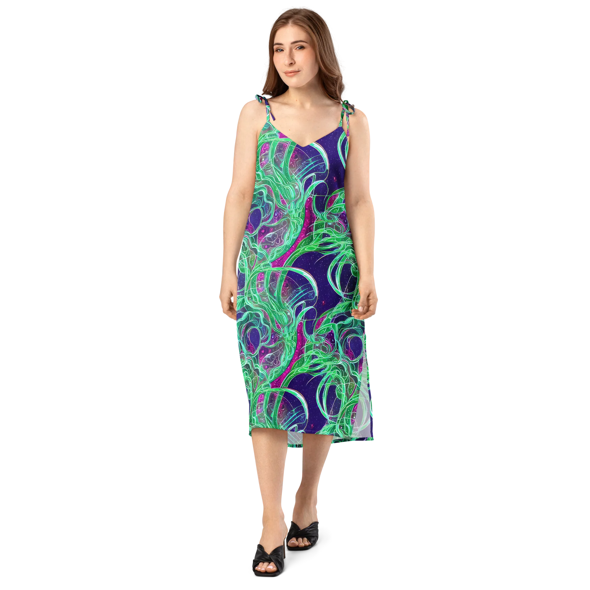 Emerald Starflow on Slip Dress — Front