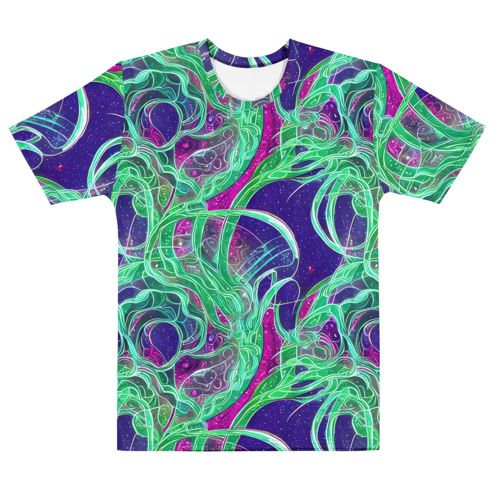 Emerald Starflow on Men's Cotton Crew Neck T-Shirt — Front