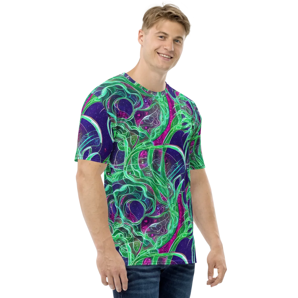 Emerald Starflow on Men's Crew Neck T-Shirt — Right