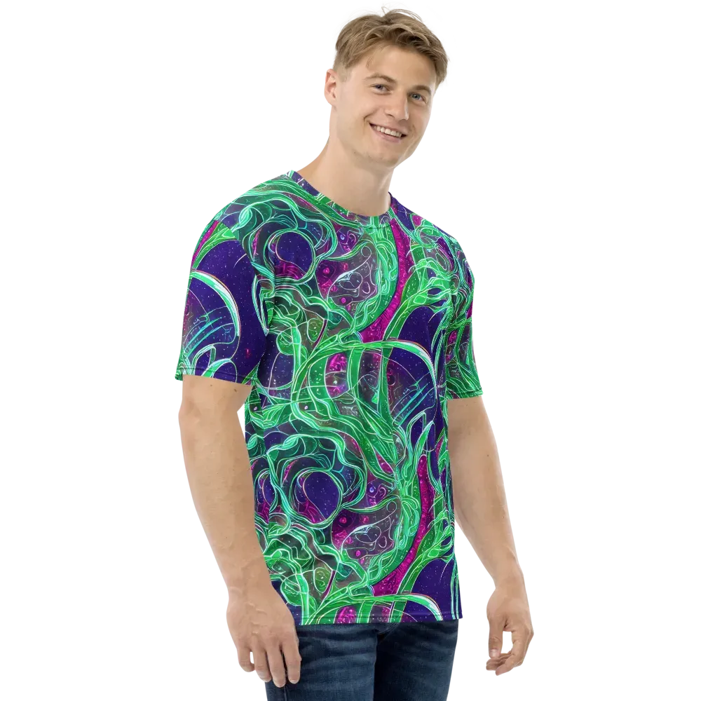 Emerald Starflow on Men's Crew Neck T-Shirt — Right
