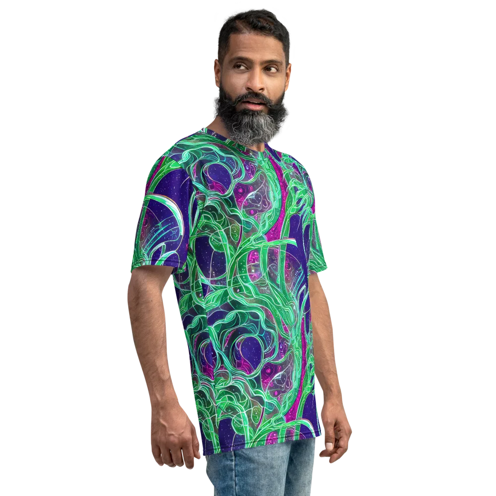 Emerald Starflow on Men's Crew Neck T-Shirt — Right