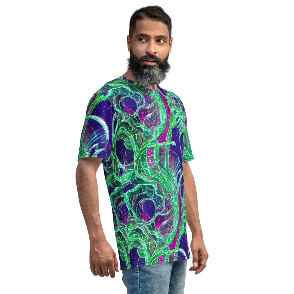 Emerald Starflow on Men's Crew Neck T-Shirt — Right