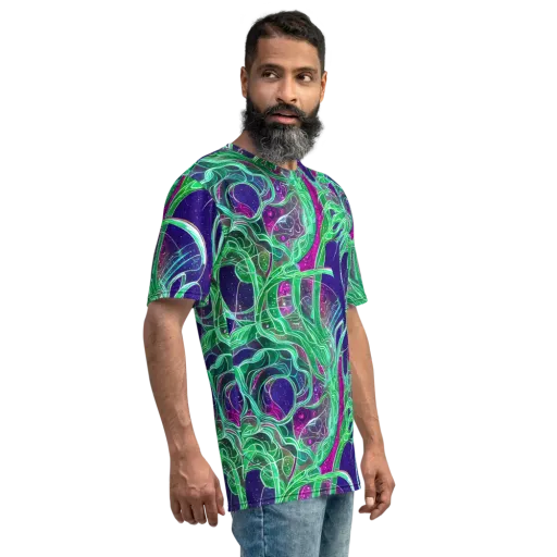 Emerald Starflow on a Men's Crew Neck T-Shirt
