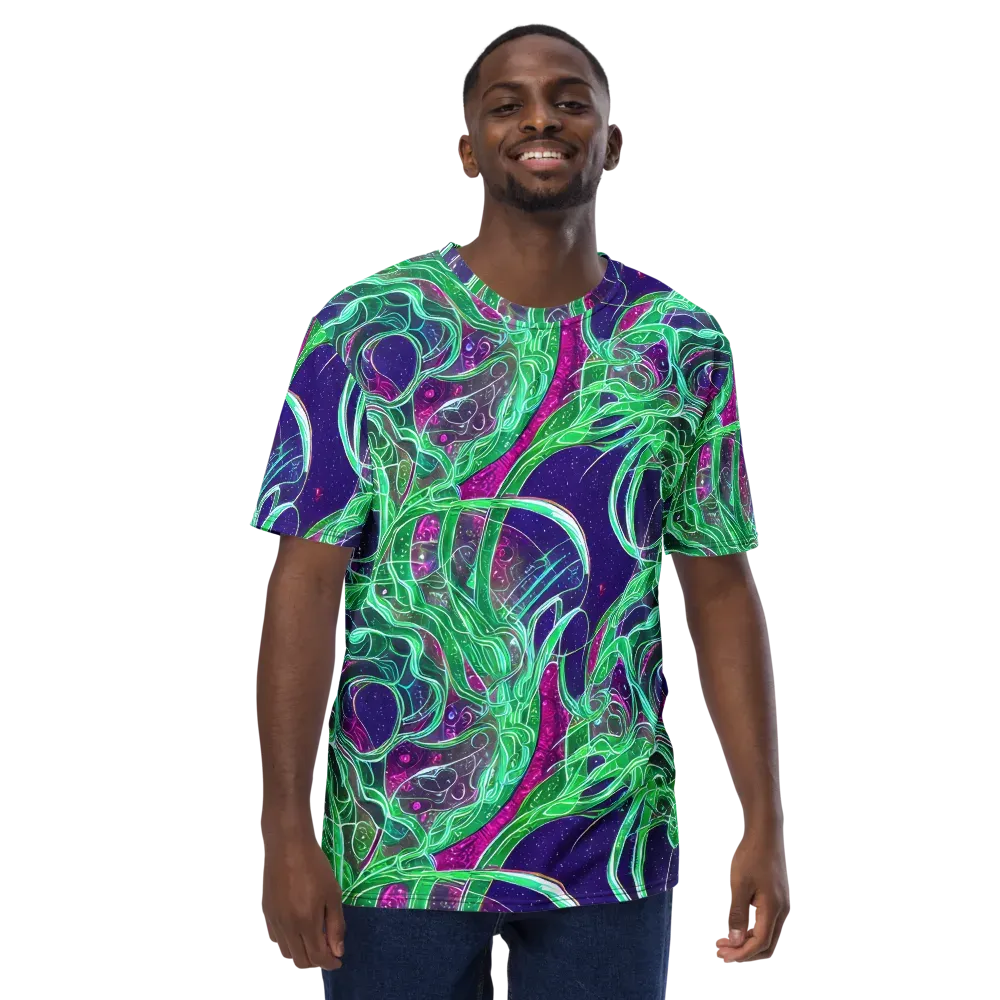Emerald Starflow on Men's Crew Neck T-Shirt — Front