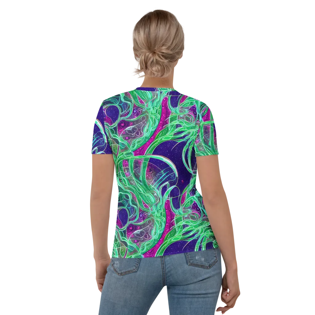 Emerald Starflow on Women's Crew Neck T-Shirt — Back