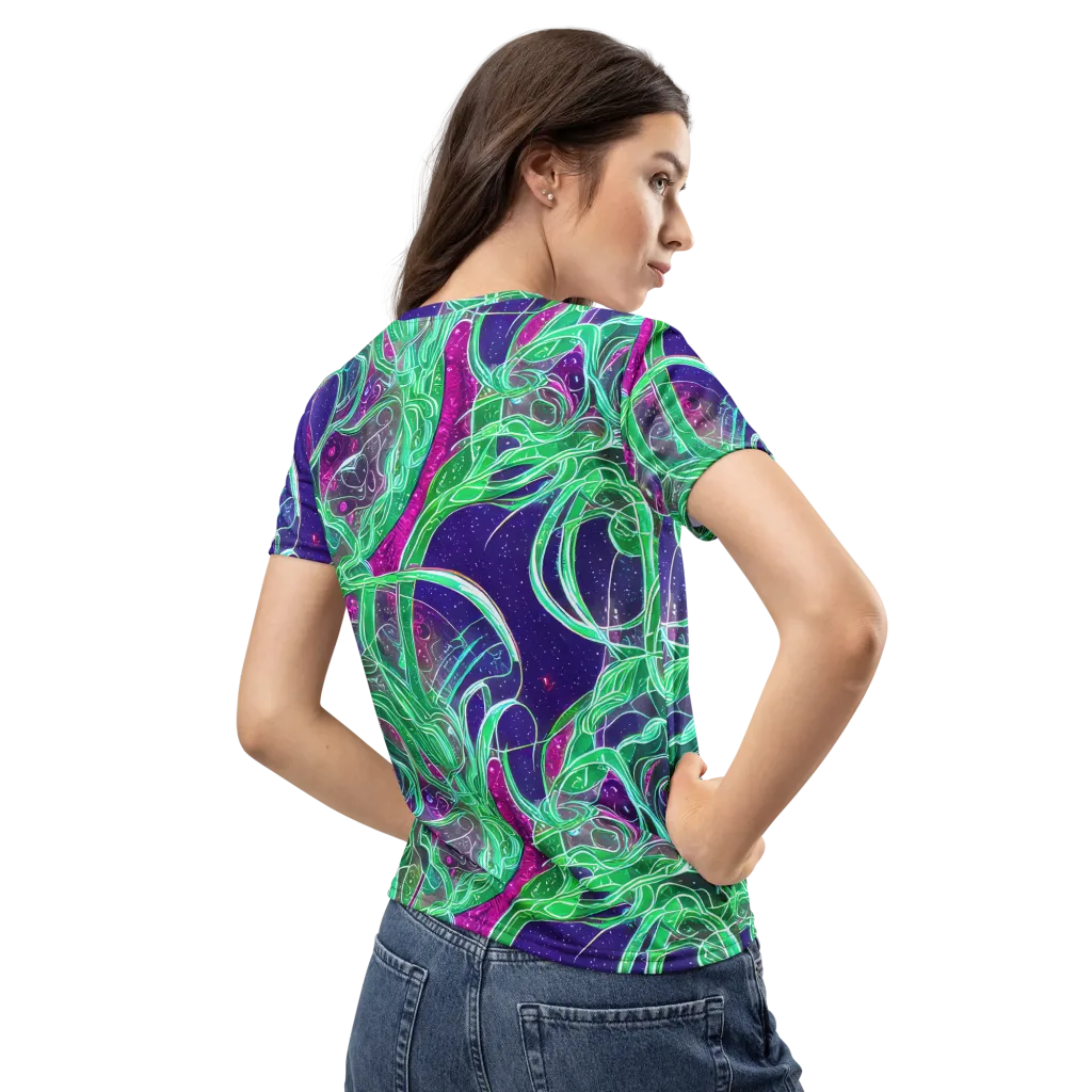 Emerald Starflow on Women's Crew Neck T-Shirt — Back