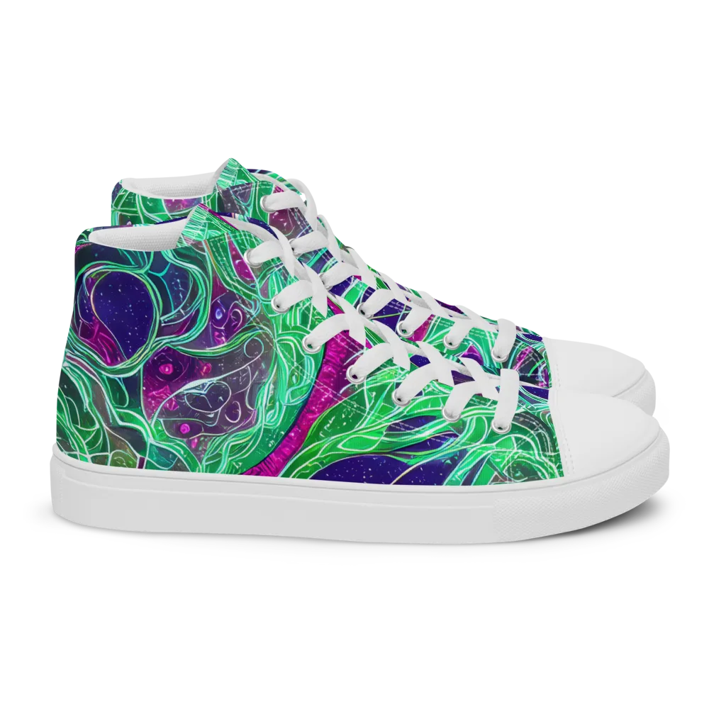 Emerald Starflow on Women's High Top Canvas Shoes — Right
