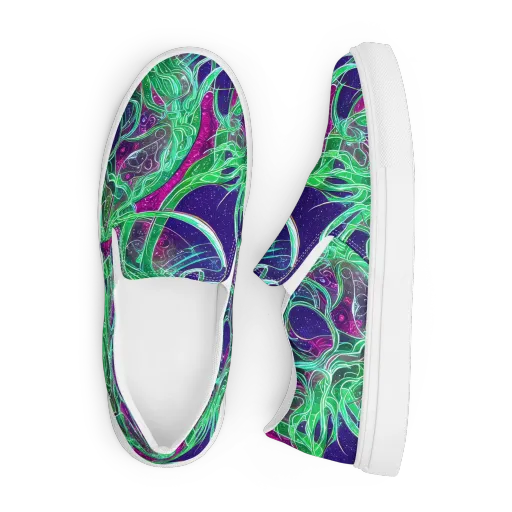 Emerald Starflow on a Men's Slip-On Canvas Shoes