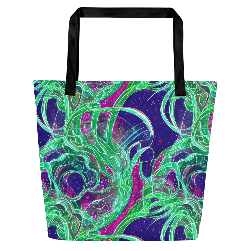Emerald Starflow on Large Tote Bag W/ Pocket — Front