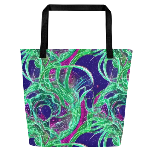 Emerald Starflow on a Large Tote Bag W/ Pocket