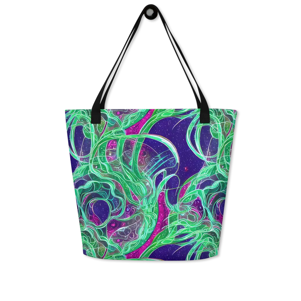 Emerald Starflow on Large Tote Bag W/ Pocket — Front