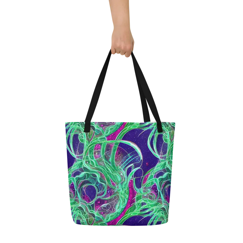 Emerald Starflow on Large Tote Bag W/ Pocket — Front