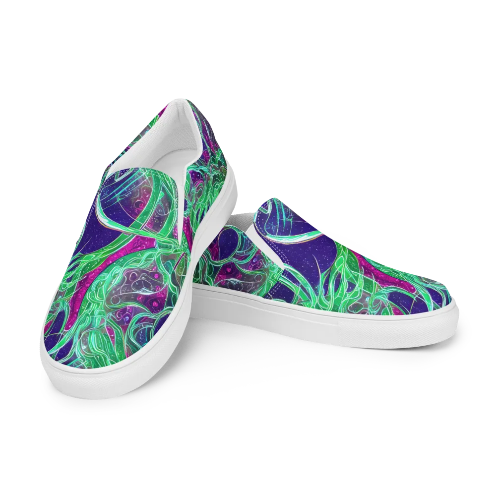 Emerald Starflow on Women's Slip-On Canvas Shoes — Left Front