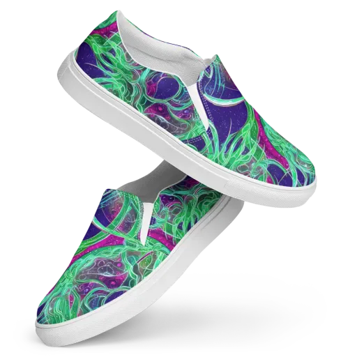 Emerald Starflow on Women's Slip-On Canvas Shoes