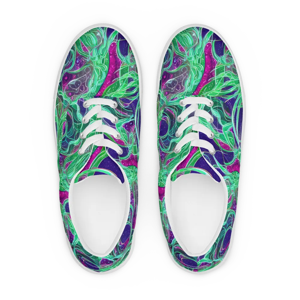 Emerald Starflow on Men's Lace-Up Canvas Shoes — Front