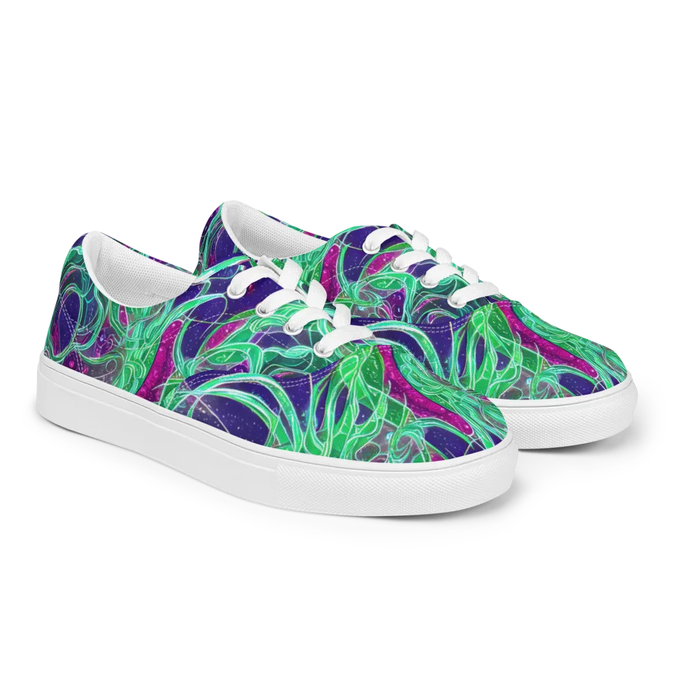 Emerald Starflow on Men's Lace-Up Canvas Shoes — Right Front