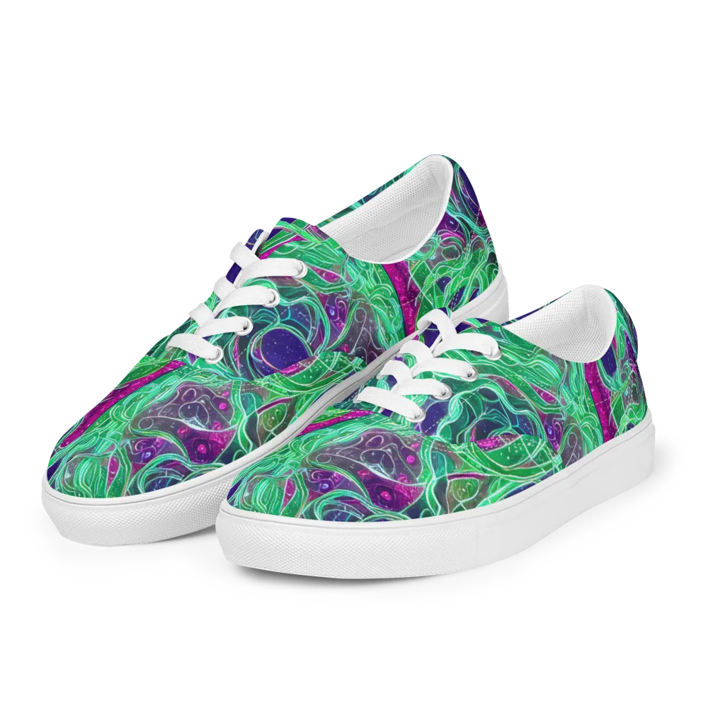 Emerald Starflow on Men's Lace-Up Canvas Shoes — Left Front