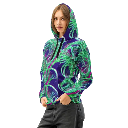 Emerald Starflow on a Cotton Hoodie