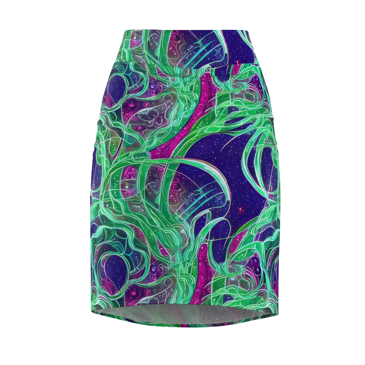 Emerald Starflow on Pencil Skirt — Front