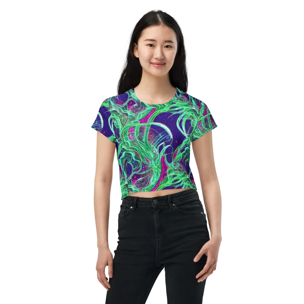 Emerald Starflow on Crop Tee — Front