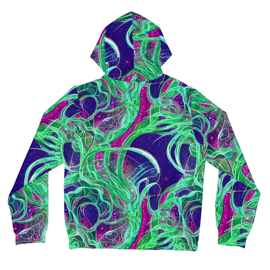 Emerald Starflow on Women's Full-Zip Hoodie — Back