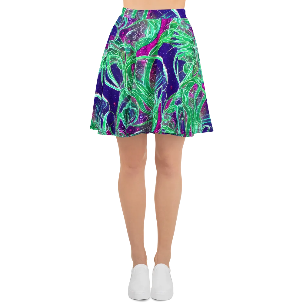 Emerald Starflow on Skater Skirt — Front