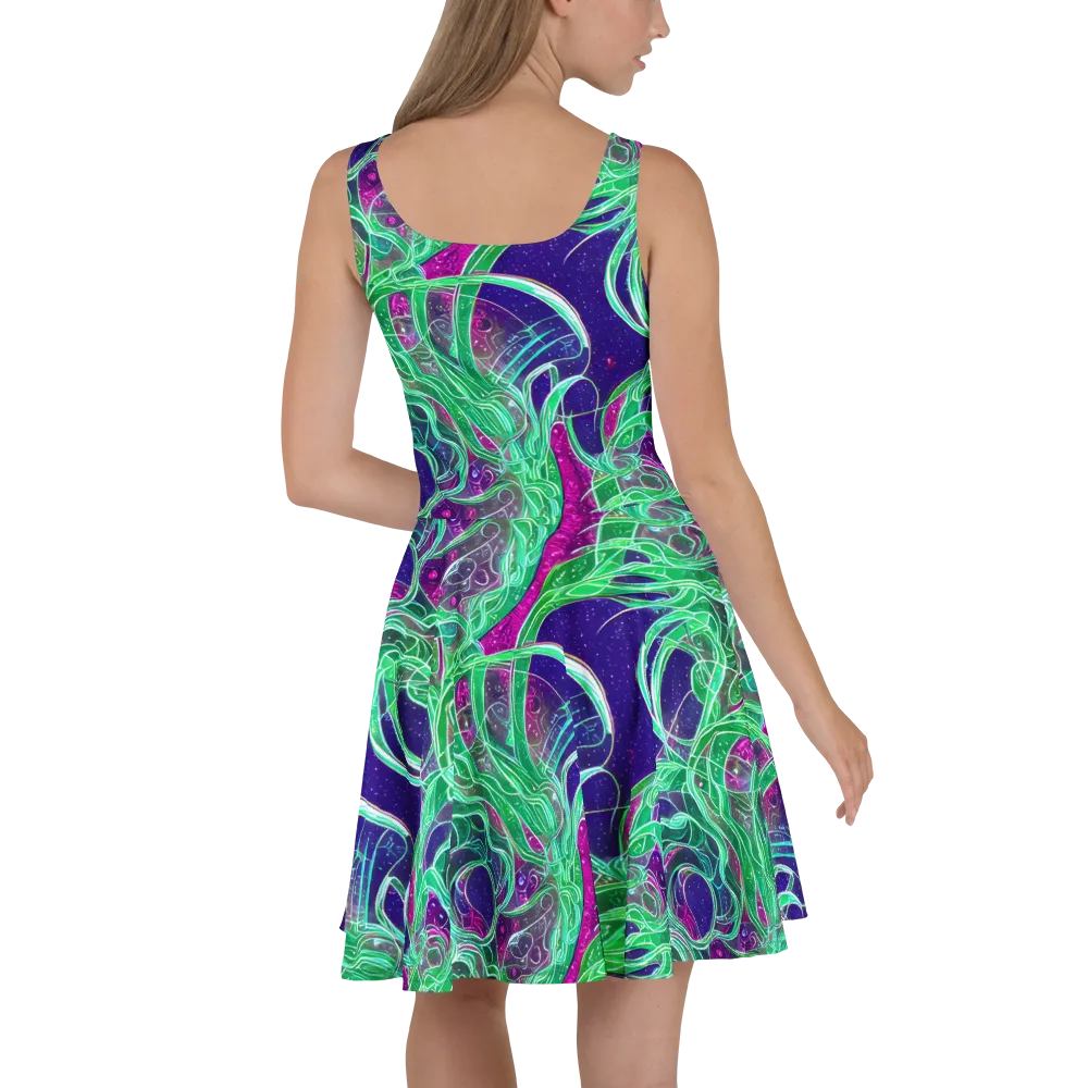 Emerald Starflow on Skater Dress — Back