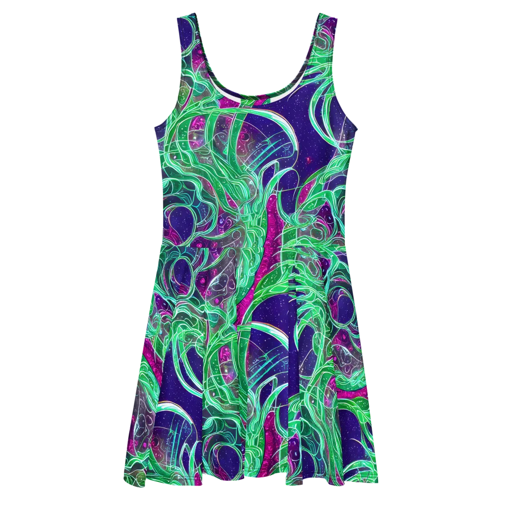 Emerald Starflow on Skater Dress — Front