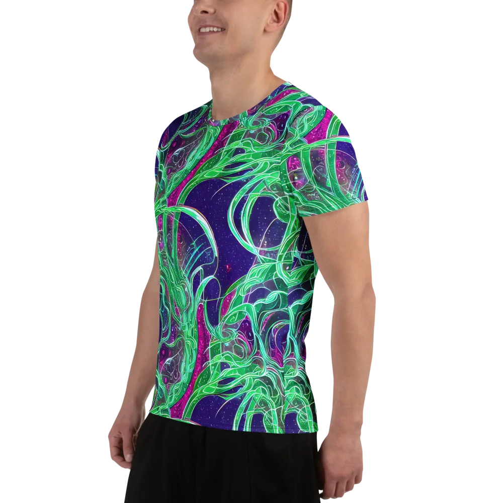 Emerald Starflow on Men's Athletic T-Shirt — Left
