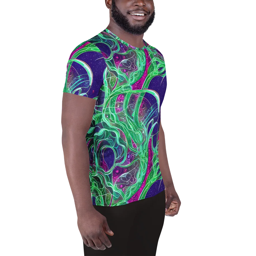 Emerald Starflow on Men's Athletic T-Shirt — Right