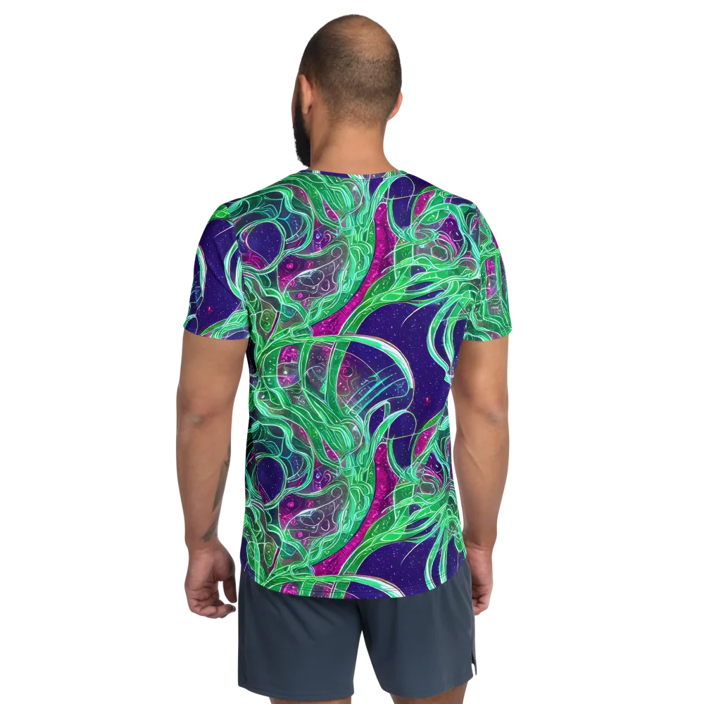 Emerald Starflow on Men's Athletic T-Shirt — Back