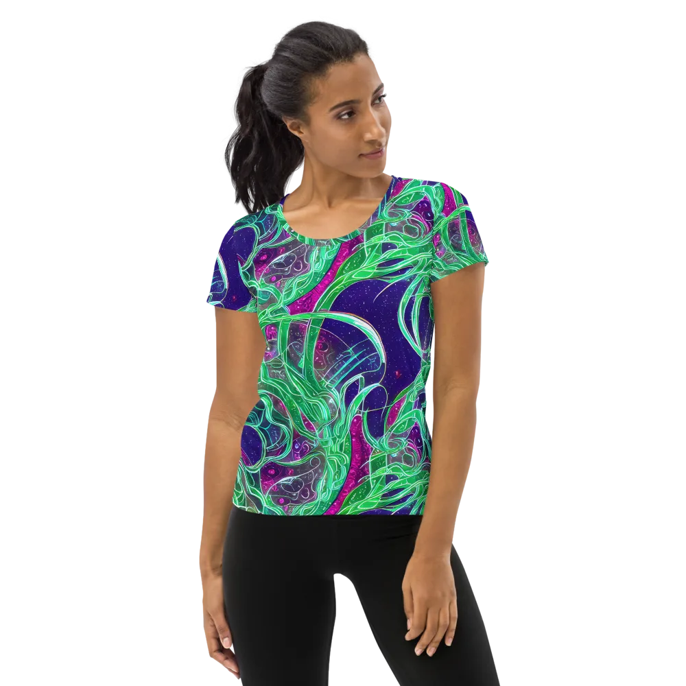 Emerald Starflow on Women's Athletic T-Shirt — Front
