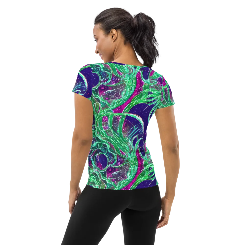 Emerald Starflow on Women's Athletic T-Shirt — Back