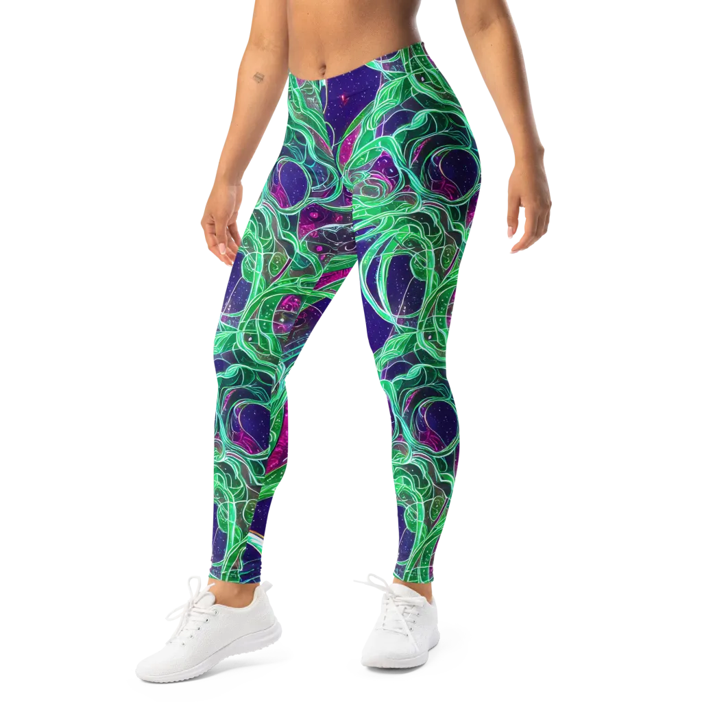 Emerald Starflow on Leggings — Left Front