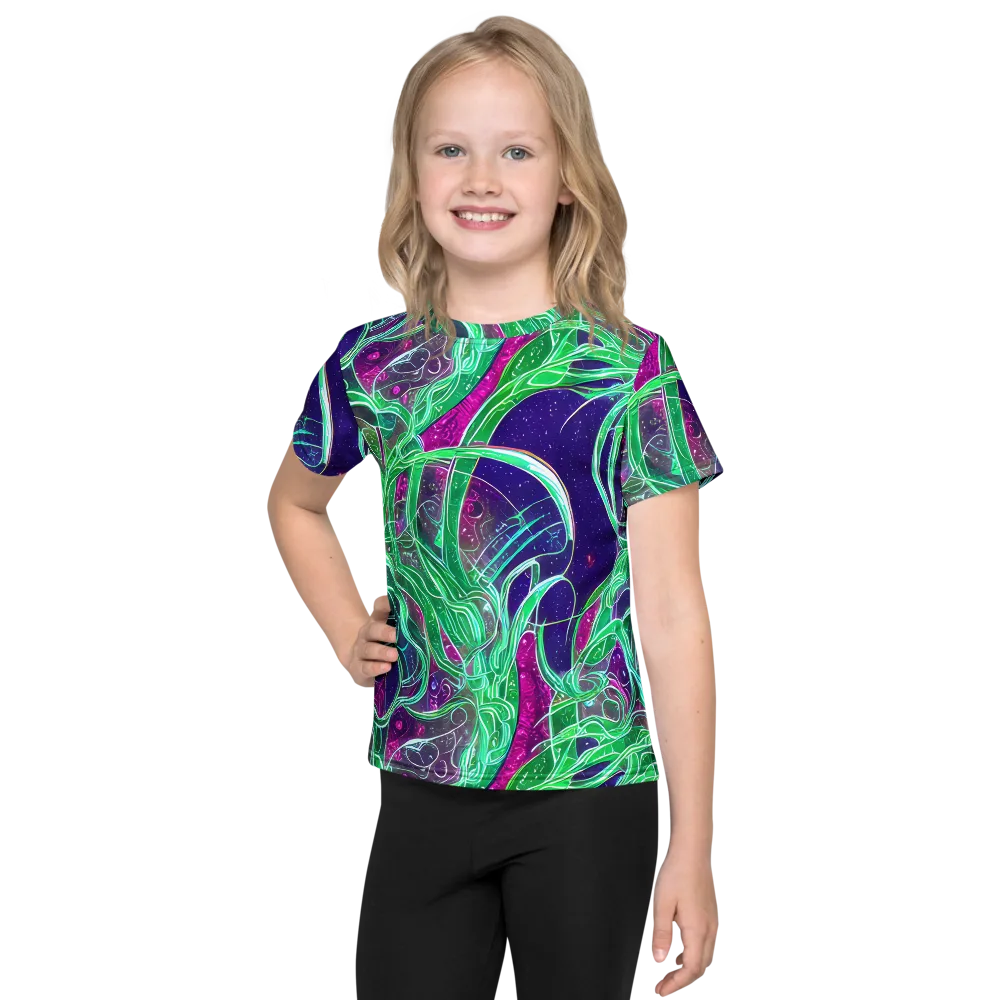 Emerald Starflow on Kids Crew Neck T-Shirt — Front