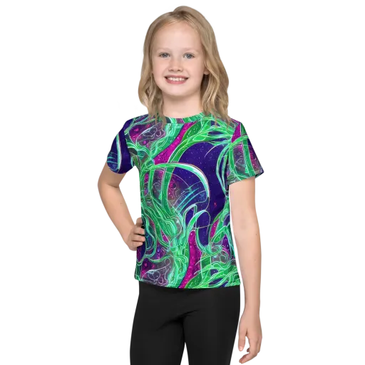 Emerald Starflow on a Kids Crew Neck T-Shirt