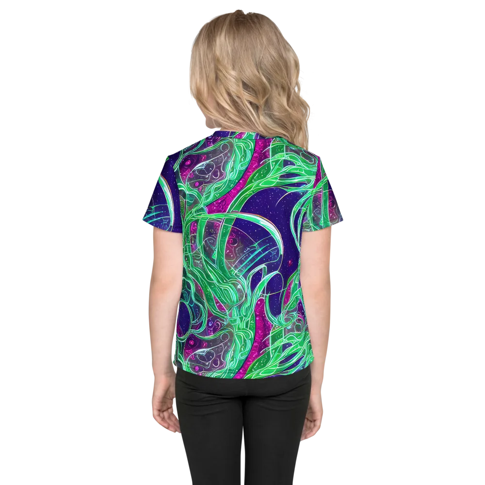 Emerald Starflow on Kids Crew Neck T-Shirt — Back