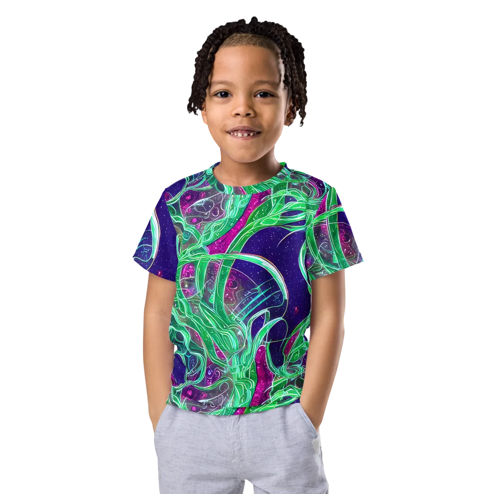 Emerald Starflow on Kids Crew Neck T-Shirt — Front