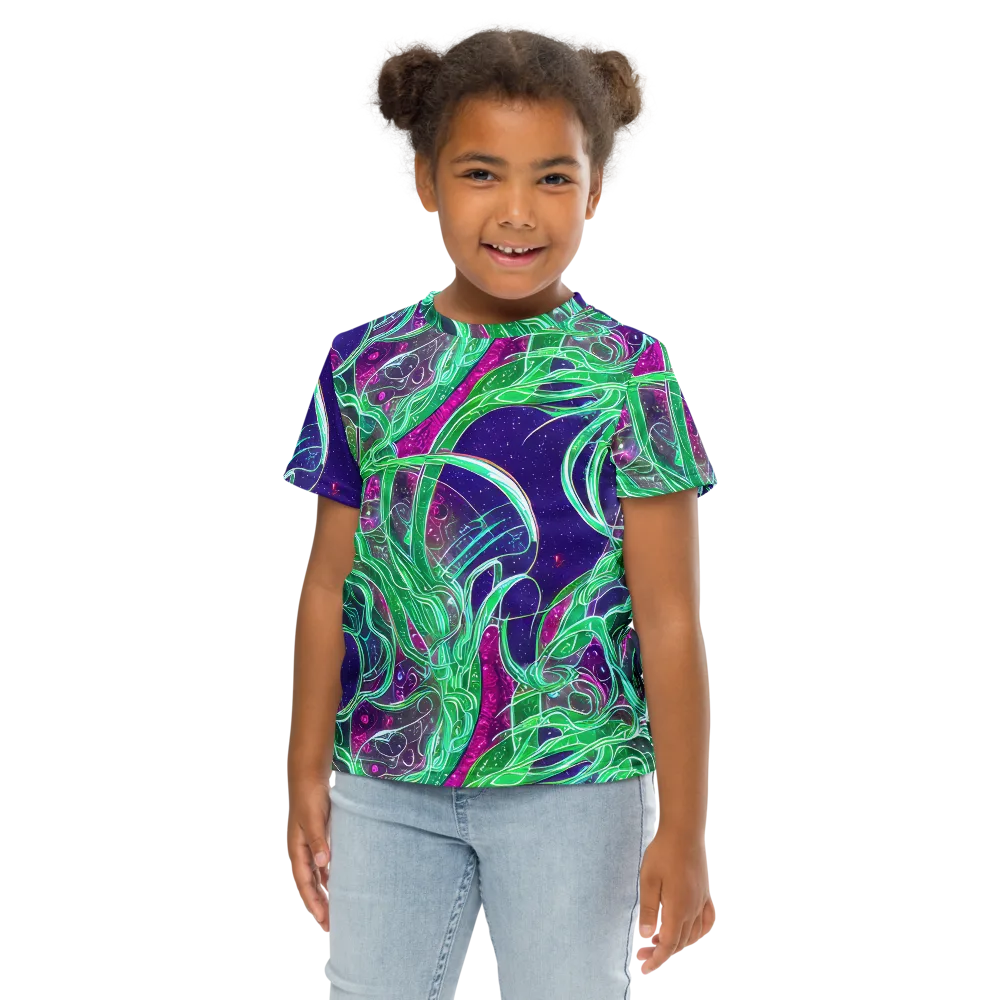Emerald Starflow on Kids Crew Neck T-Shirt — Front