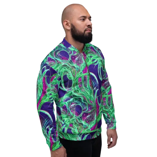 Emerald Starflow on a Bomber Jacket