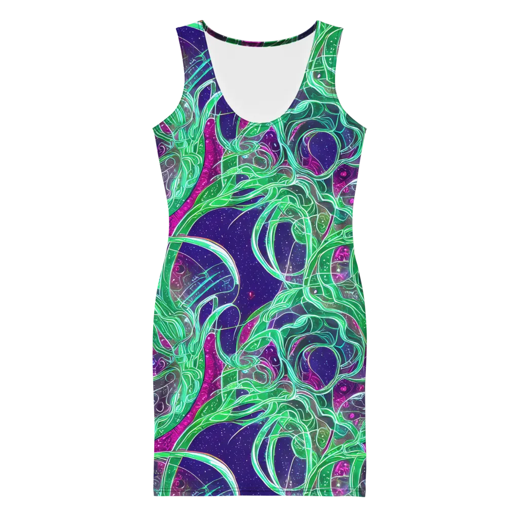 Emerald Starflow on Bodycon Dress — Front