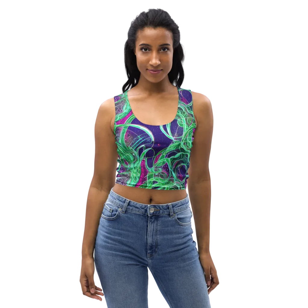 Emerald Starflow on Crop Top — Front