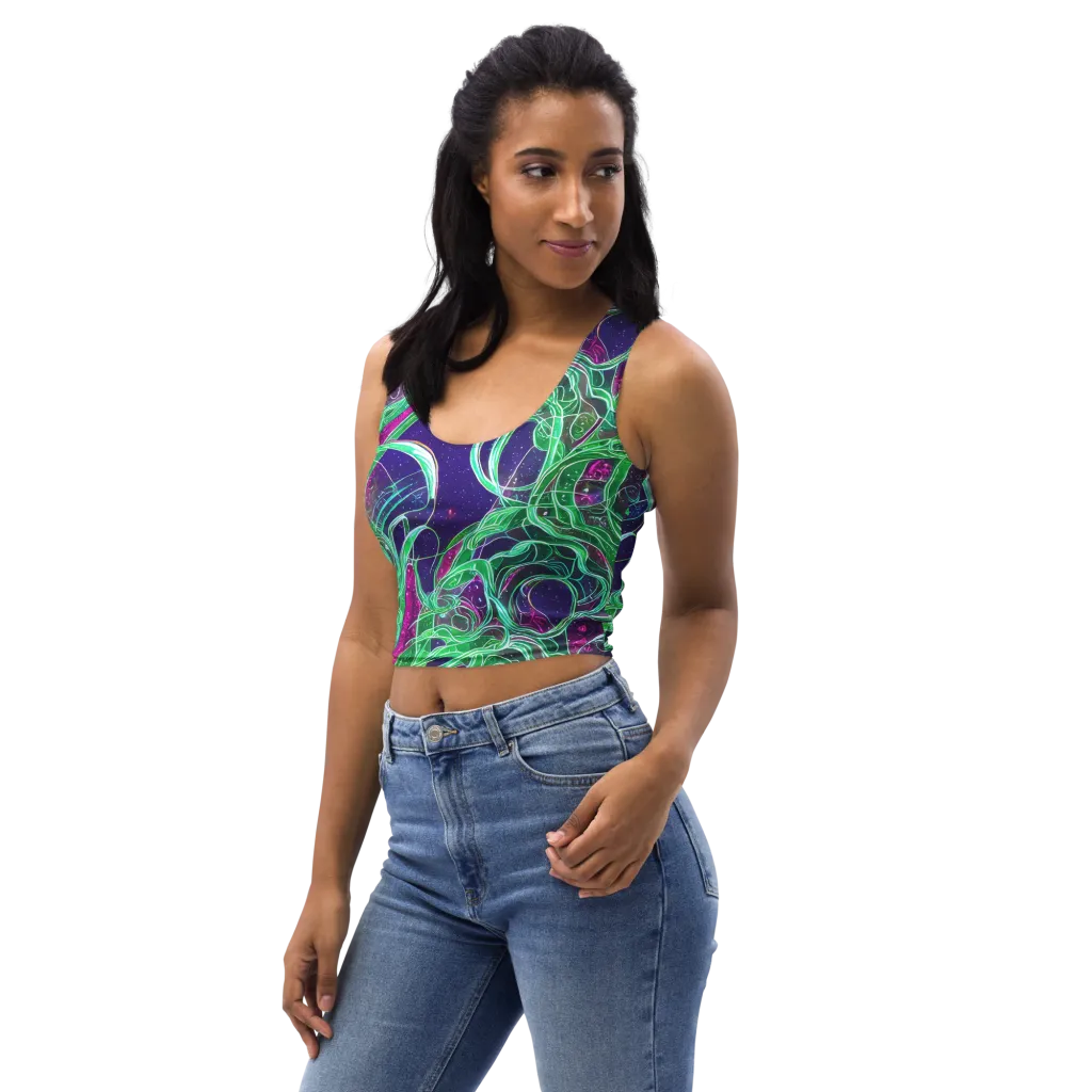 Emerald Starflow on Crop Top — Left Front