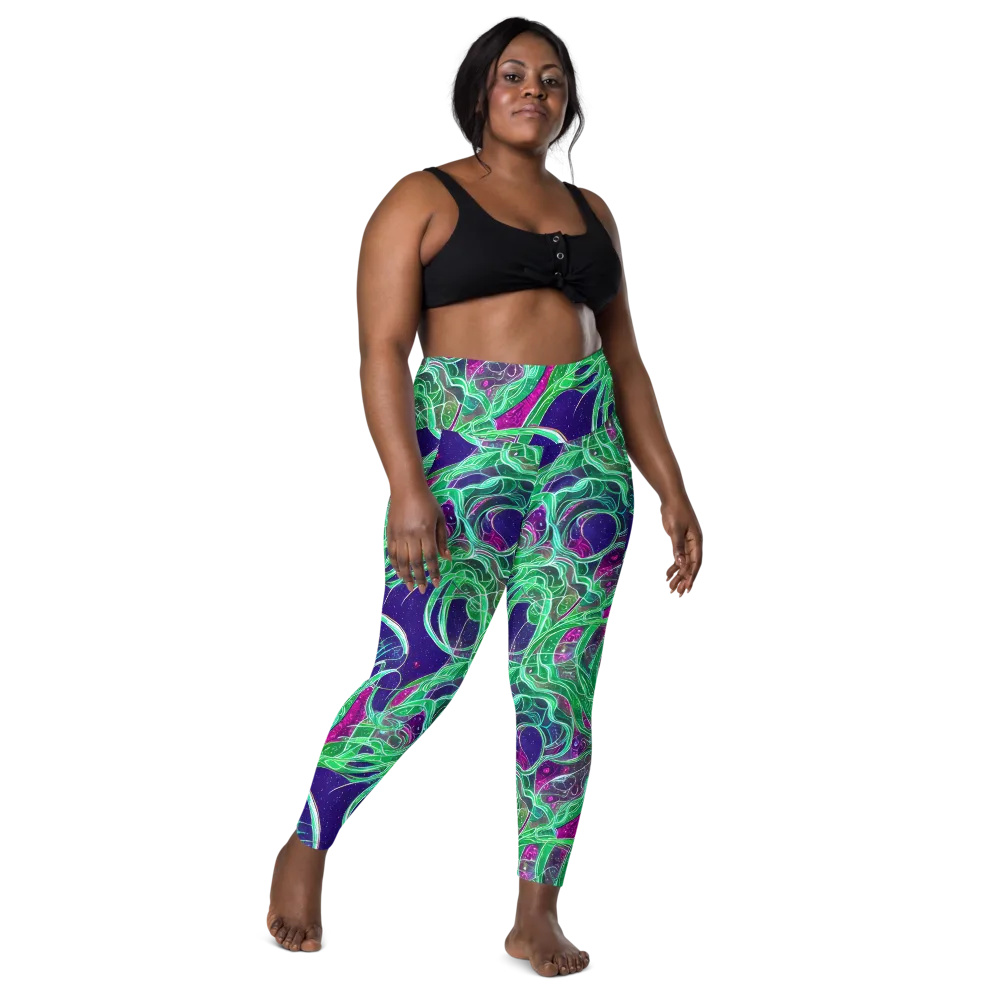 Emerald Starflow on Leggings with Pockets — Front