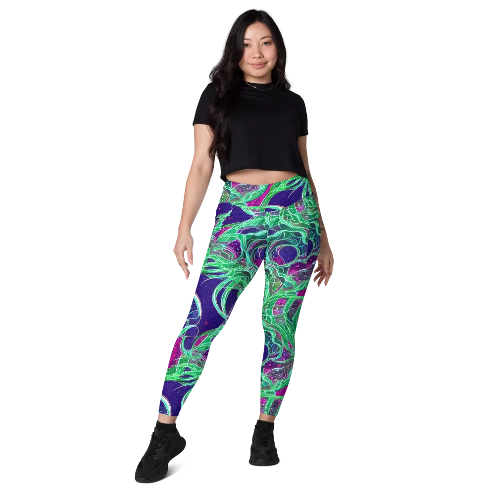 Emerald Starflow on Leggings with Pockets — Front