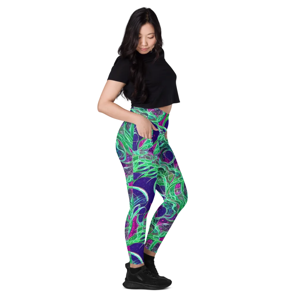 Emerald Starflow on Leggings with Pockets — Right