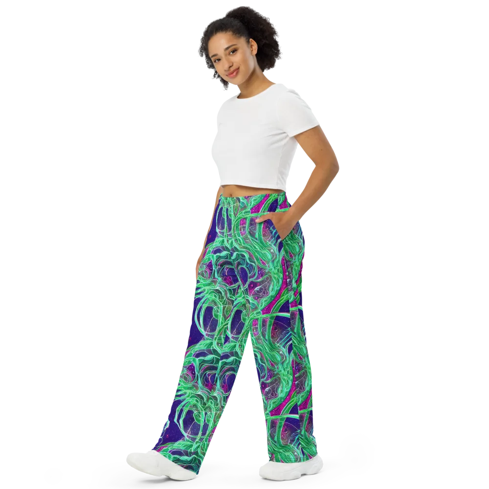 Emerald Starflow on Wide-Leg Pants — Left Front